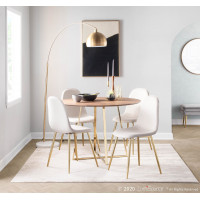 Lumisource DT-43COSMO2 AUWL Cosmo Contemporary/Glam Dining Table in Gold Metal and Walnut Wood